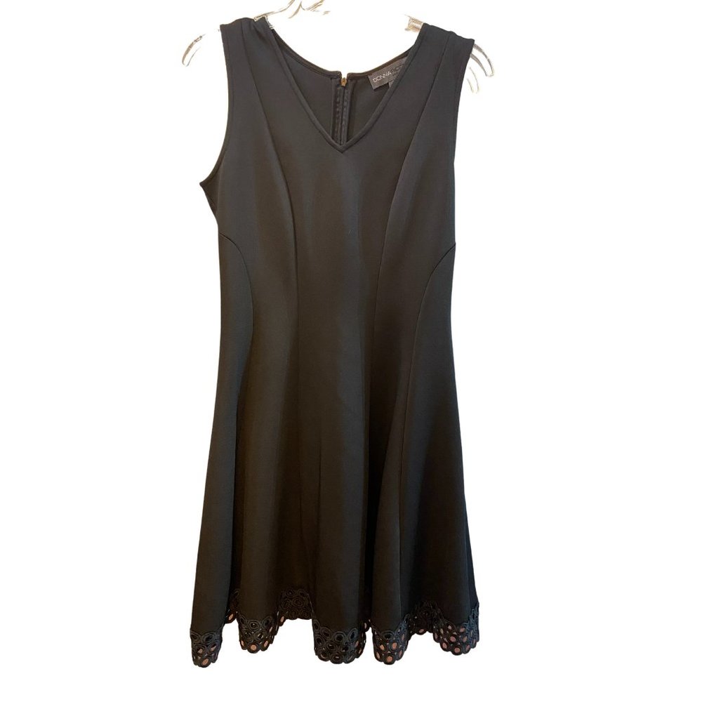 DONNARICCO NEW YORK PLEATED STYLISH BLACK PARTY DRESS SIZE 8